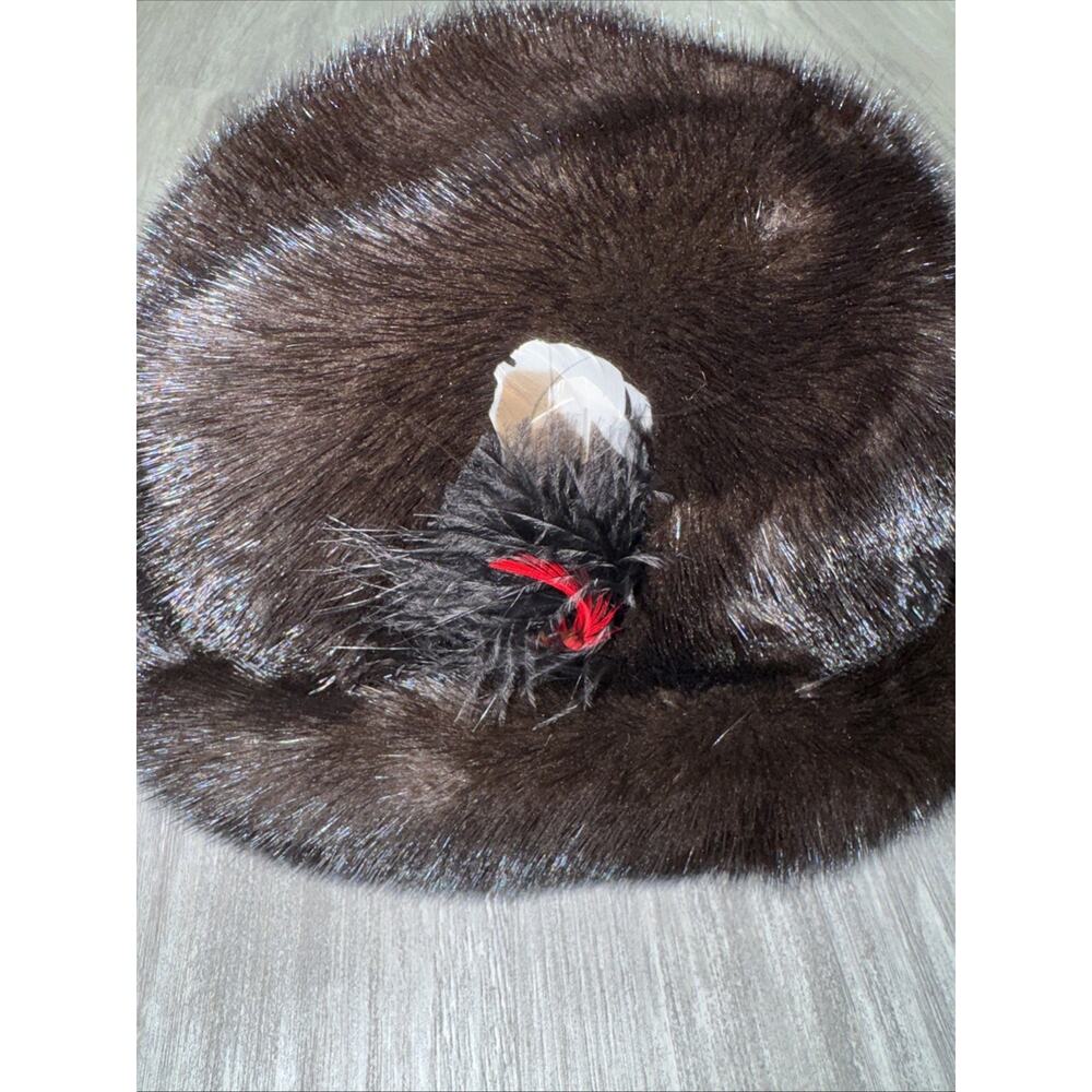 Mr Leonard Mink Fur Hat With Feather Brown